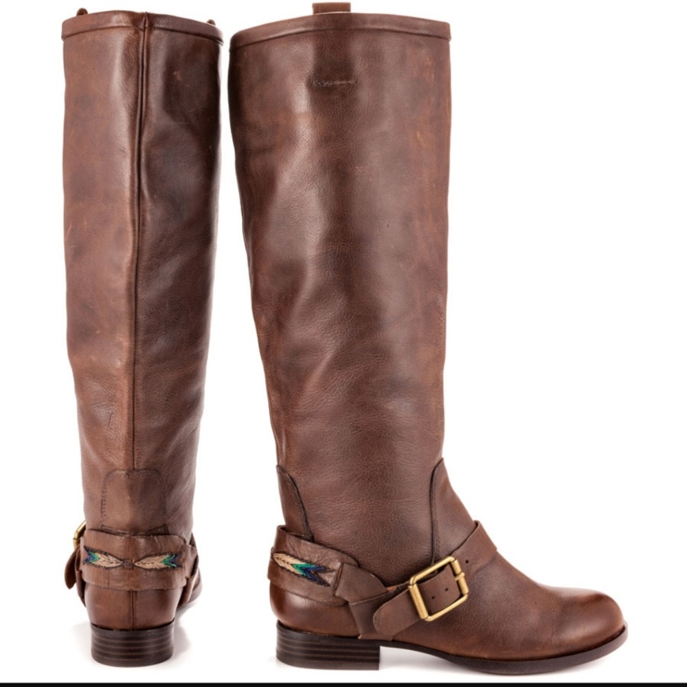 ⚪ Lucky Brand May Brown Winter Haze Riding Boots